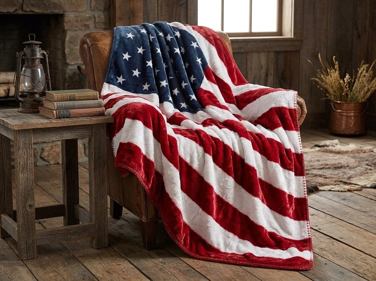 American Flag Minky Lap Blanket