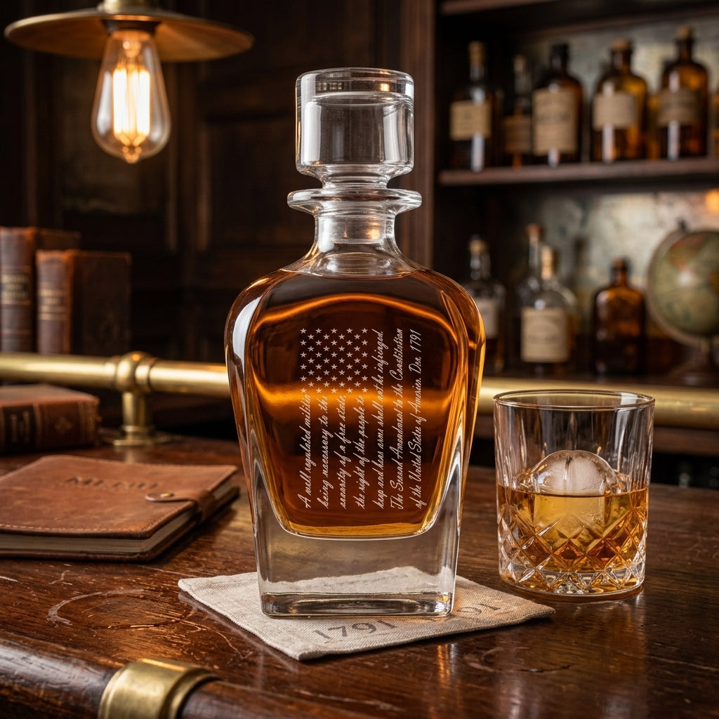 2nd Amendment Flag Whiskey Decanter